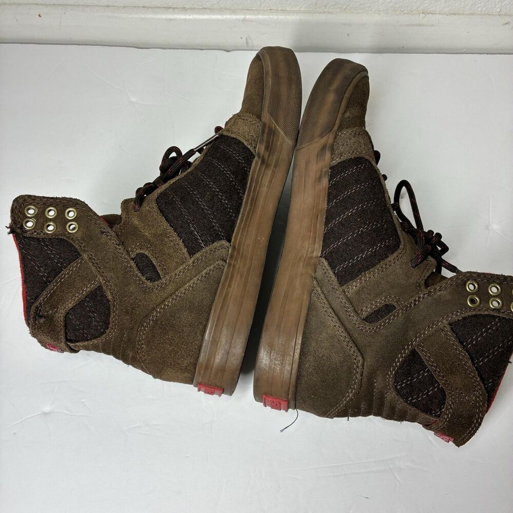 SUPRA Skytop Muska 001 Shoes Mens Size 7 Brown Suede High Top Skate Sneakers - Picture 6 of 16